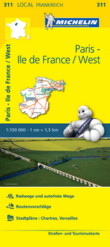 Michelin Karte Paris, Ile-de-France/West. Eure-et-Loir, Paris, Yvelines - Michelin