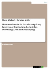 Mitunternehmerische Betriebsaufspaltung. Entstehung, Begründung, Rechtsfolge, Zuordnung, Arten und Beendigung - Monja Wiebach, Christian Müller