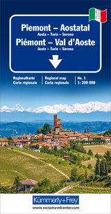 Piemont - Aostatal Regionalkarte Italien Nr. 1 1:200000 - 