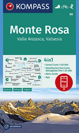 KOMPASS Wanderkarte Monte Rosa, Valle Anzasca, Valsesia - 