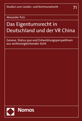 Das Eigentumsrecht in Deutschland und der VR China - Alexander Putz