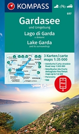 KOMPASS Wanderkarten-Set 697 Gardasee und Umgebung - Lake Garda and its surroundings - Lago di Garda e dintorni (3 Karten) 1:35.000