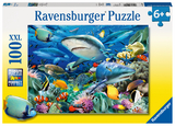 Ravensburger Kinderpuzzle - 10951 Riff der Haie - Unterwasserwelt-Puzzle für Kinder ab 6 Jahren, mit 100 Teilen im XXL-Format