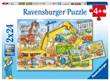 Ravensburger Kinderpuzzle - 07800 Viel zu tun auf der Baustelle - Puzzle für Kinder ab 4 Jahren, mit 2x24 Teilen