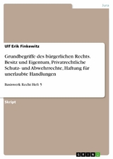 Grundbegriffe des bürgerlichen Rechts. Besitz und Eigentum, Privatrechtliche Schutz- und Abwehrrechte, Haftung für unerlaubte Handlungen -  Ulf Erik Finkewitz