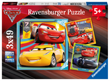 Ravensburger Kinderpuzzle - 08015 Bunte Flitzer - Puzzle für Kinder ab 5 Jahren, Disney Cars Puzzle mit 3x49 Teilen