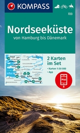 KOMPASS Wanderkarten-Set 723 Nordseeküste von Hamburg bis Dänemark (2 Karten) 1:50.000