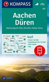 KOMPASS Wanderkarte 757 Aachen, Düren, Nationalpark Eifel, Rureifel, Hohes Venn 1:50.000