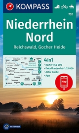 KOMPASS Wanderkarte 752 Niederrhein Nord, Reichswald, Gocher Heide 1:50.000