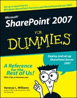 Microsoft SharePoint 2007 For Dummies - Vanessa L. Williams