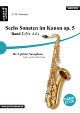 Sechs Sonaten im Kanon - Band 2 - für zwei gleiche Saxophone von Georg Philipp Telemann. Spielbuch. Musiknoten. - Georg Philipp Telemann