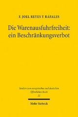 Die Warenausfuhrfreiheit: ein Beschränkungsverbot - F. Joel Reyes y Ráfales