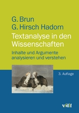 Textanalyse in den Wissenschaften - Georg Brun, Gertrude Hirsch Hadorn