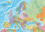 Europa politisch, Poster 1:6 Mio., Plano in Rolle - 