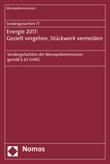 Sondergutachten 77: Energie 2017: Gezielt vorgehen, Stückwerk vermeiden - 