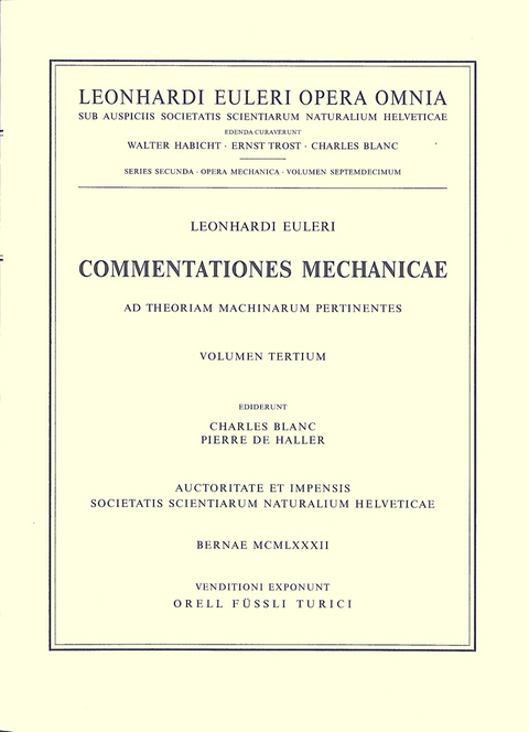 Commentationes mechanicae et astronomicae ad physicam pertinentes - Leonhard Euler