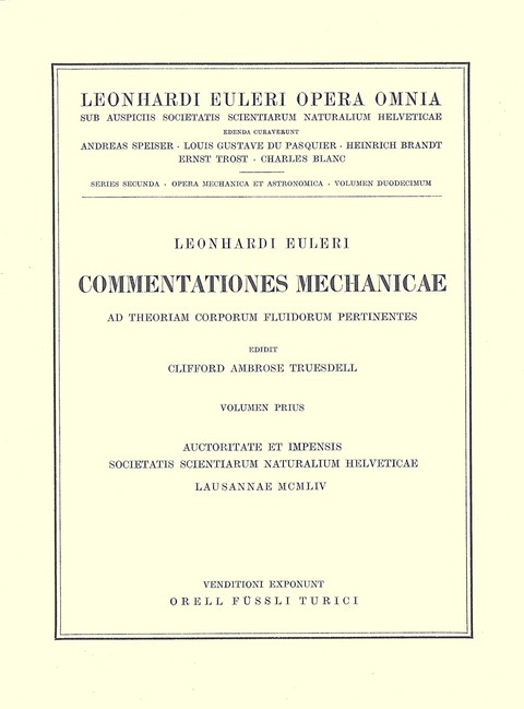 Commentationes mechanicae ad theoriam corporum fluidorum pertinentes 1st part - Leonhard Euler