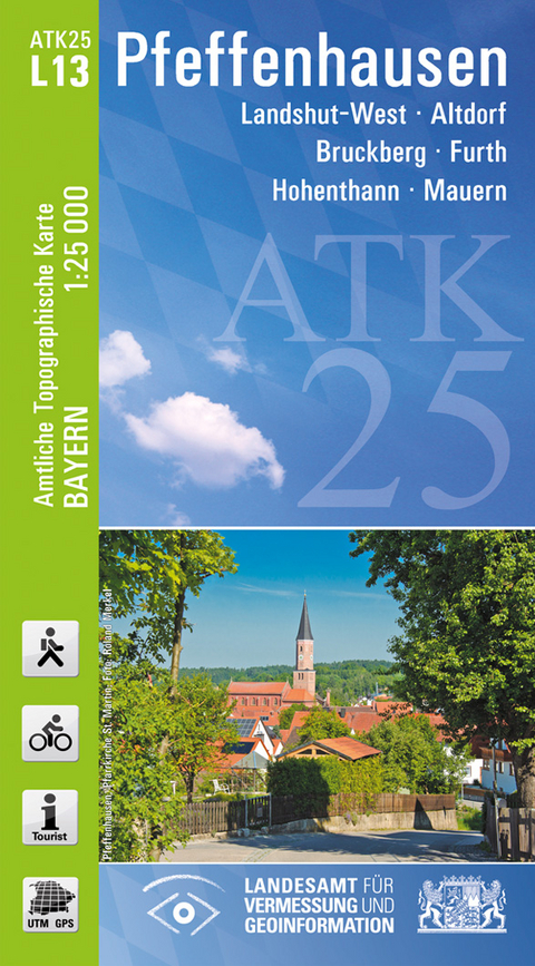 ATK25-L13 Pfeffenhausen (Amtliche Topographische Karte 1:25000) - Breitband und Vermessung Landesamt für Digitalisierung  Bayern