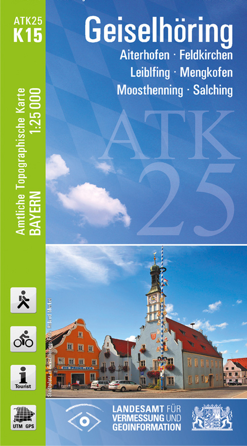 ATK25-K15 Geiselhöring (Amtliche Topographische Karte 1:25000) - Breitband und Vermessung Landesamt für Digitalisierung  Bayern