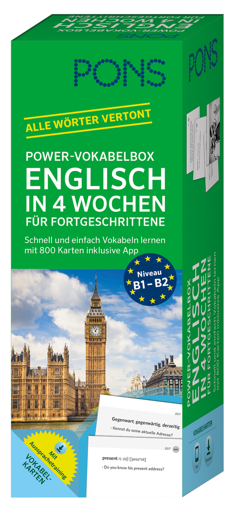 PONS Power-Vokabelbox Englisch in 4 Wochen für Fortgeschrittene