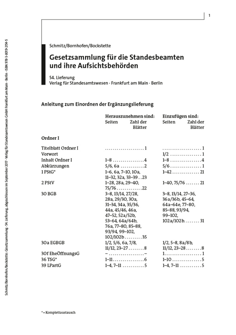 Gesetzsammlung für die Standesbeamten und ihre Aufsichtsbehörden - 