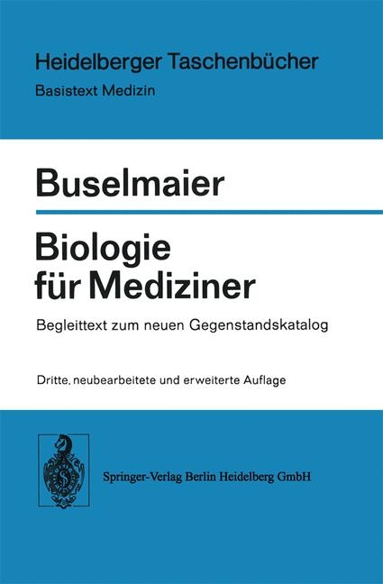 Biologie Fur Mediziner - W Buselmaier