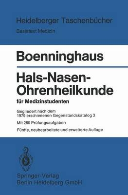 Hals-Nasen-Ohrenheilkunde Fur Medizinstudenten - H - G Boenninghaus