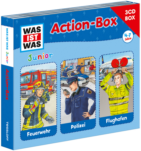 WAS IST WAS Junior 3-CD-Action-Box Feuerwehr/ Polizei/ Flughafen - Friederike Wilhelmi, Charlotte Habersack