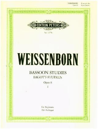 Fagott-Studien, Heft 1: Für Anfänger op. 8 (Deutsch / Englisch) - Julius Weissenborn