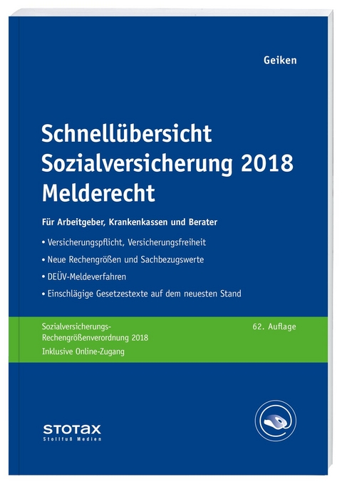 Schnellübersicht Sozialversicherung 2018 Melderecht - Manfred Geiken