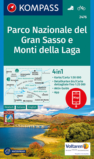 KOMPASS Wanderkarte Parco Nazionale del Gran Sasso e Monti della Laga - 