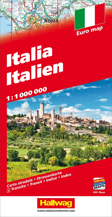 Italien Strassenkarte 1:1 Mio.