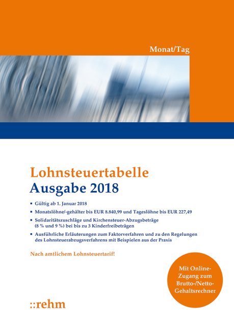 Lohnsteuertabelle 2018 Monat/Tag