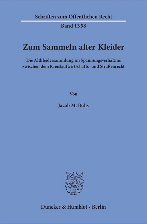 Zum Sammeln alter Kleider. - Jacob M. Bühs