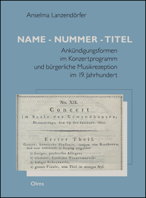 Name - Nummer - Titel - Anselma Lanzendörfer