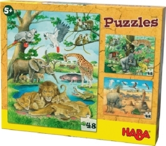 Puzzles Wilde Tiere in Afrika (Kinderpuzzle)