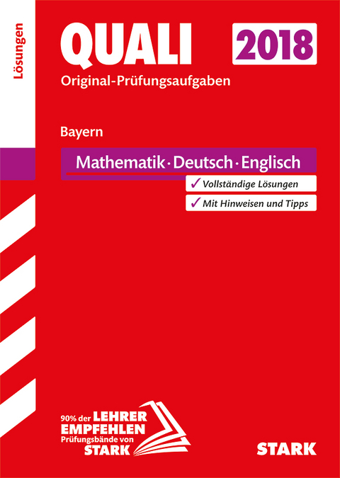 Lösungen zu Original-Prüfungen Quali Mittelschule - Mathematik, Deutsch, Englisch 9. Klasse - Bayern