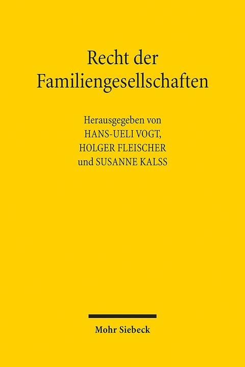 Recht der Familiengesellschaften - 