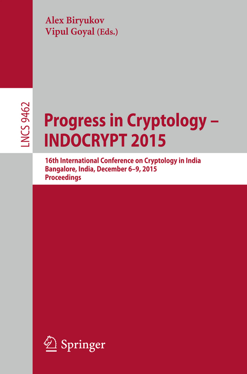 Progress in Cryptology -- INDOCRYPT 2015 - 