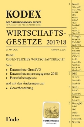 KODEX Wirtschaftsgesetze Band I 2017/18 - Georg Konetzky