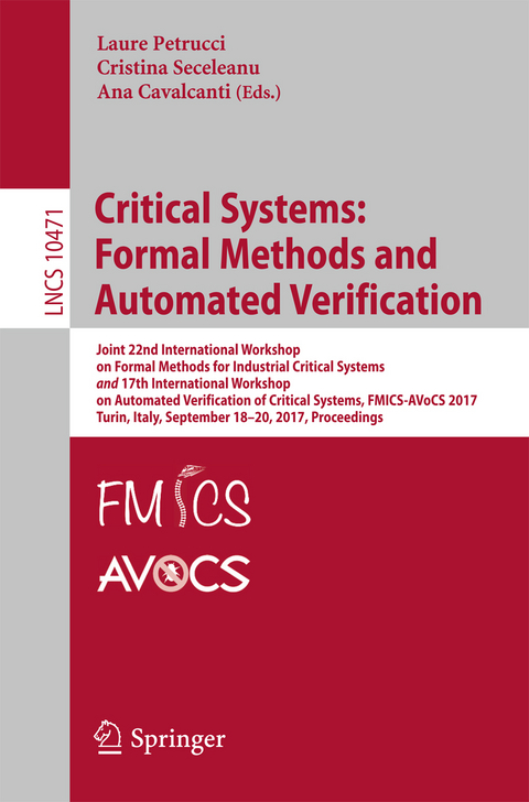 Critical Systems: Formal Methods and Automated Verification - 