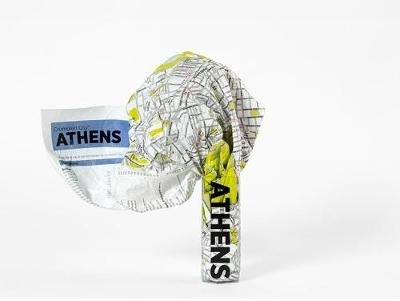 Athens Crumpled City Map