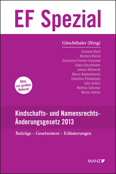 Kindschafts- und Namensrechts-Änderungsgesetz 2013 - 