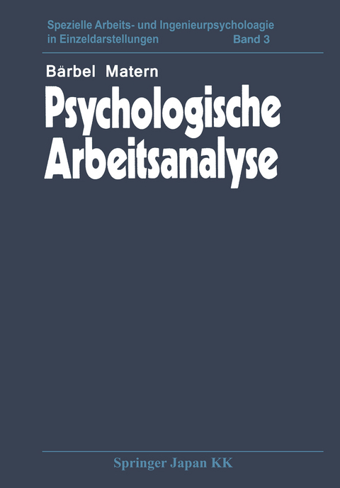 Psychologische Arbeitsanalyse - B. Matern