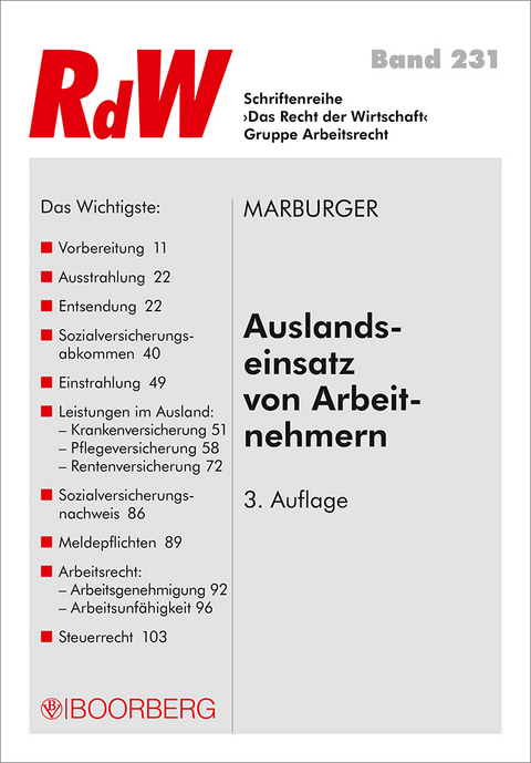 Auslandseinsatz von Arbeitnehmern - Horst Marburger