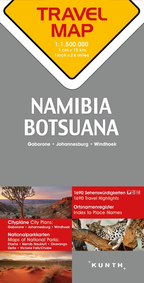 KUNTH TRAVELMAP Namibia, Botsuana 1:500.000