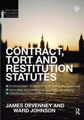 Contract, Tort and Restitution Statutes 2012-2013 - James Devenney, Howard Johnson