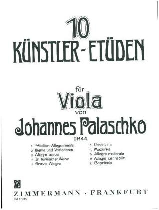 Zehn Künstler-Etüden op. 44, Viola - Johannes Palaschko