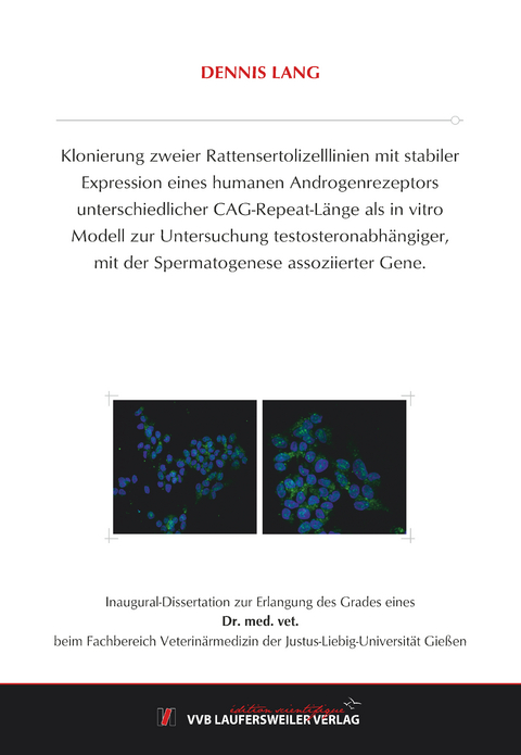 Klonierung zweier Rattensertolizelllinien mit stabiler Expression eines humanen Androgenrezeptors unterschiedlicher CAG-Repeat-Länge als in vitro Modell zur Untersuchung testosteronabhängiger, mit der Spermatogenese assoziierter Gene. - Dennis Lang