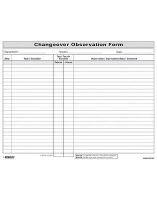 Quick Changeover: Observation Form -  Enna